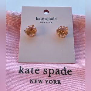 NEW - Kate Spade Light Peach Rise & Shine Brilliant Gumdrop Rose Gold Earrings